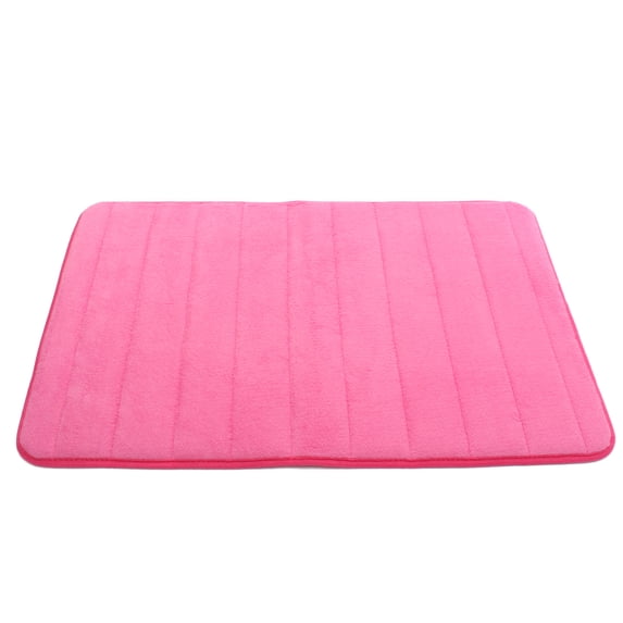 MELLCO Memory Foam Bath Mat Soft Memory Foam Non Slip Bath Mat Toilet Floor Rug Non Slip Rubber Backing Non Slip Absorbent Super Cozy Velvet Bathroom Rug Carpet (17" X 24", Striped Pattern)