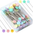 thumbnail image 1 of 2.16 Inch Sewing Pins Flat Head Straight Pins Flower Head Sewing Pins Straight Quilting Pins for Sewing DIY Projects Dressmaker Jewelry Decoration (100pcs), 1 of 7