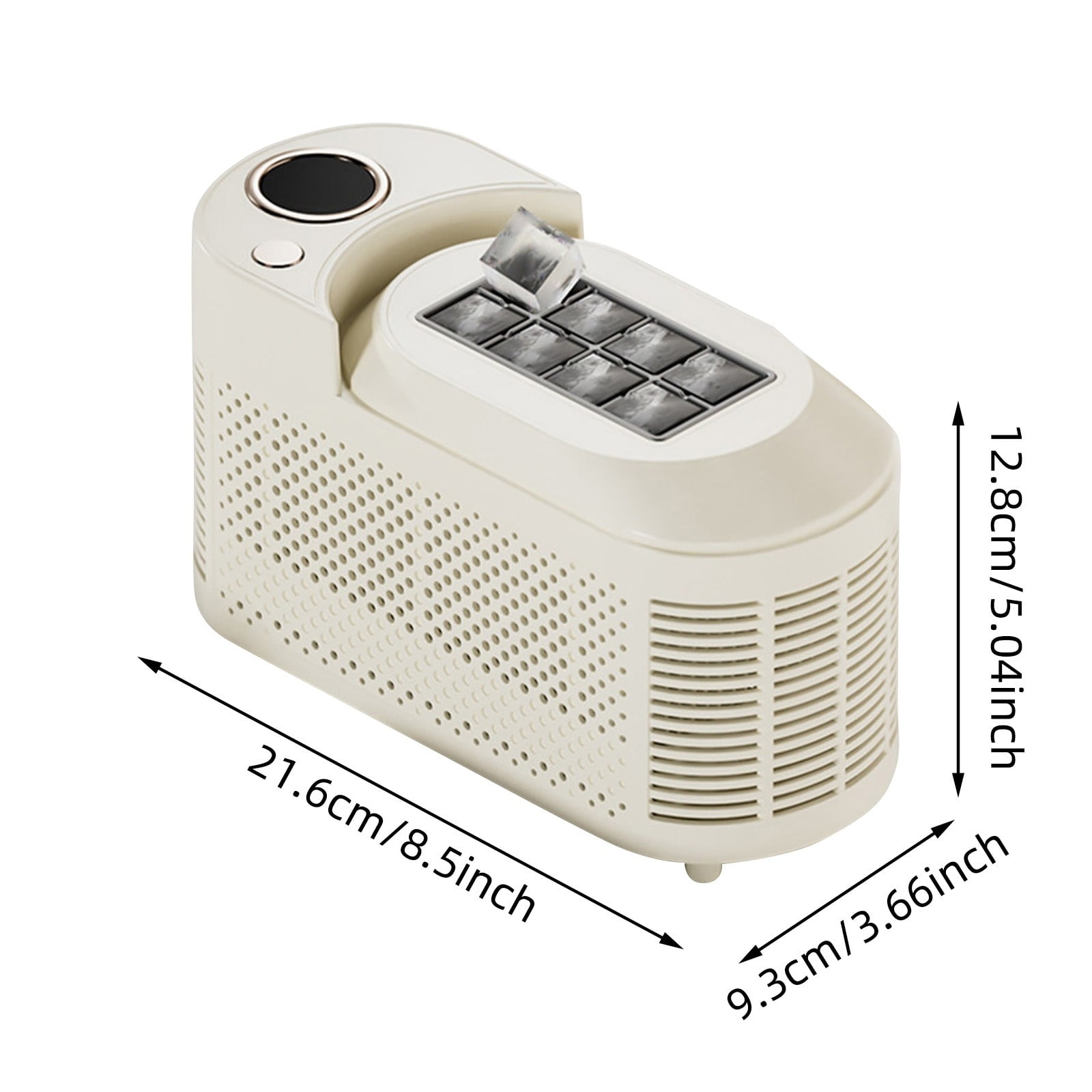 Mini Ice Maker for Countertop - Fast 10-Minute Ice Cube Machine with 12V DC Adapter, Portable for Camping/Cars/Parties - Makes 8 Cubes per Batch