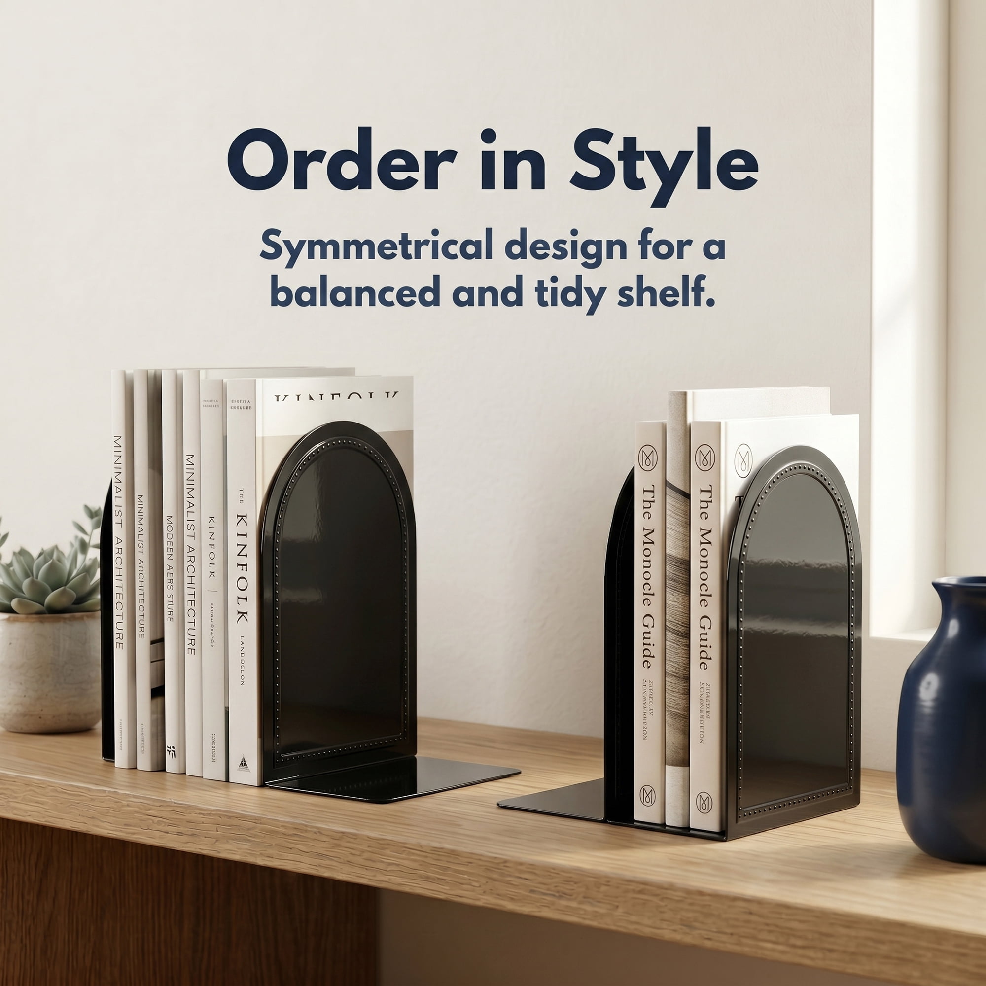 Unique Bargains 2Pcs Decorative Metal Modern Hollow-out Bookends Black 5*3.1*6.5inch