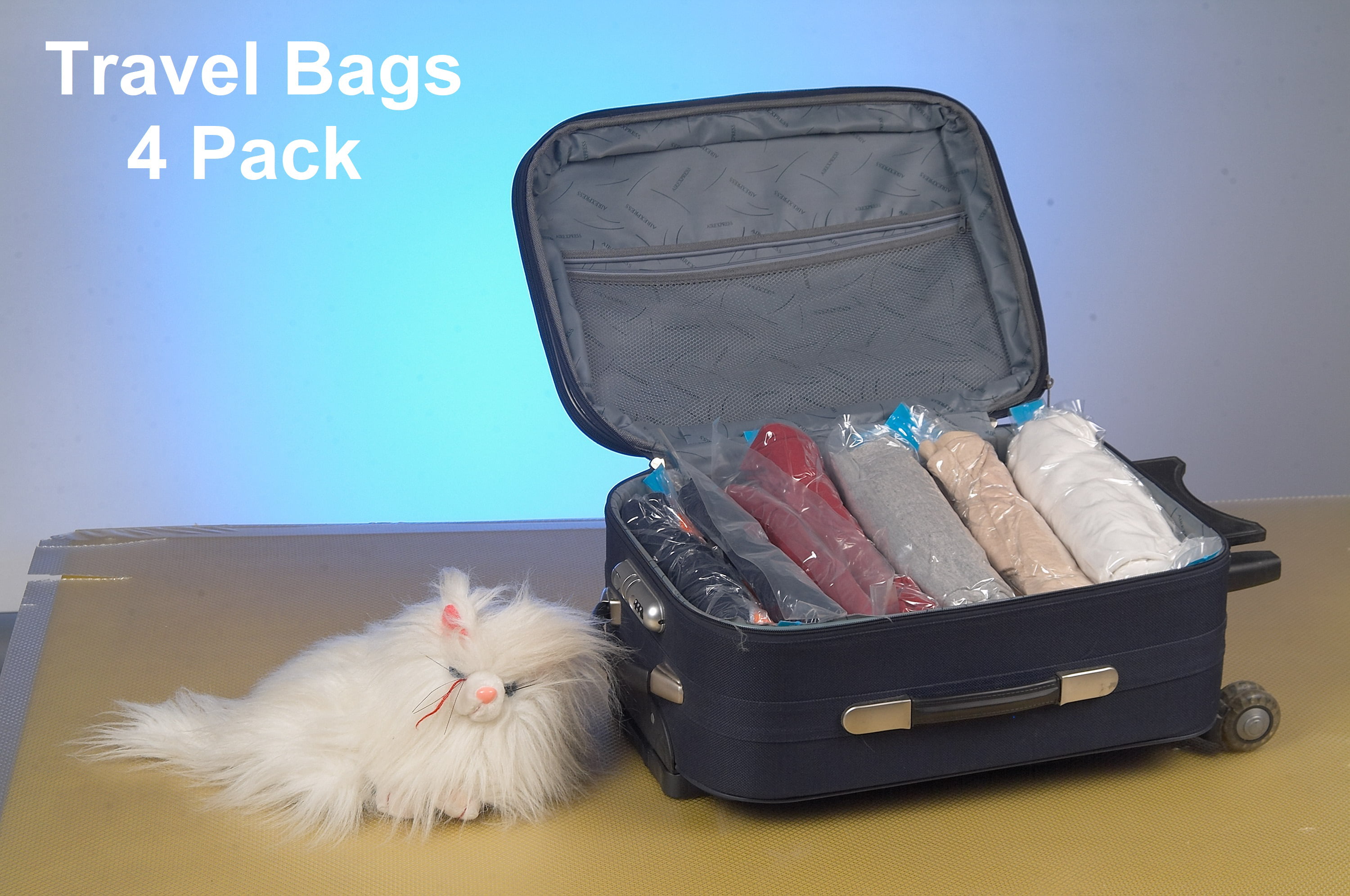 9 Pack: X5 SUPER Jumbo XL LARGEST (53x40in.) Vacuum Space Saver Storage Bag  + X4 Travel Bag (24x16in.)