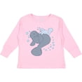 thumbnail image 3 of Inktastic Cute Manatees with Bubbles Boys or Girls Long Sleeve Toddler T-Shirt, 3 of 5