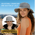 thumbnail image 3 of HLLMAN Mens Packable Sun Hat with Strap,Waterproof Wide Brim Bucket Hat for Fishing, 3 of 7