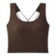 thumbnail image 1 of Camiseta sin mangas con relleno en el pecho para mujer: top corto, capa interior de cintura alta para verano, 1 of 4