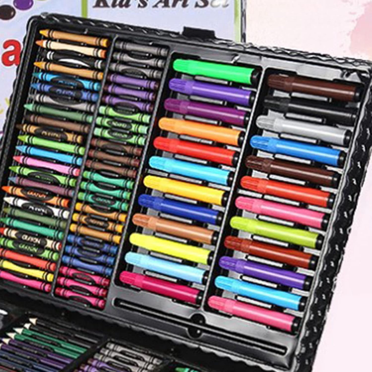 168Pcs Art Supplies Sketching Drawing Kit Colored Pencils Oil Pastels Set