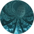 thumbnail image 1 of Ahgly Company Machine Washable Indoor Round Transitional Deep-Sea Blue Area Rugs, 3' Round, 1 of 7