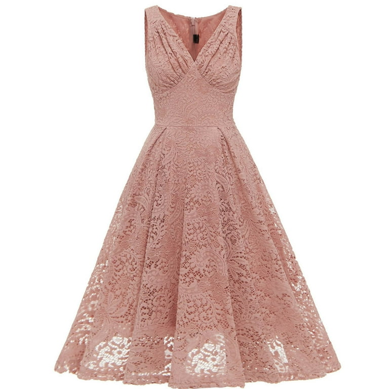 Drindf Vintage Lace Homecoming Dresses For Teens Sleeveless High Waist Tank Dress Solid Loose Flowy V Neck Prom Dress, Girl's, Size: Small, Pink Drindf Vintage Lace Homecoming Dresses For Teens Sleeveless High Waist Tank Dress Solid Loose Flowy V Neck Prom Dress, Girl's, Size: Small, Pink