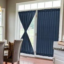 PiccoCasa French Thermal Insulated Blackout Curtain, Navy Blue W54" x L72"