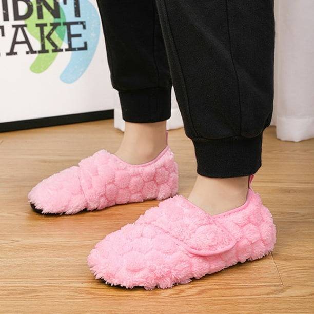 Pantuflas de felpa con punta cerrada Pantuflas Planas Térmicas Antideslizantes Fuzzy Cálidas para Hombres Mujeres (38-39) Rosa DQrwqpou Tenis De Mujer Tenis De Hombre