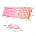 thumbnail image 2 of MageGee Gaming Keyboard and Mouse Combo, True RGB Backlit Membrane Office Keyboard Mouse, 104 Keys Anti-Ghosting Metal Panel Quiet Wired Keyboard for Windows Laptop PC Gamer- Pink, 2 of 7