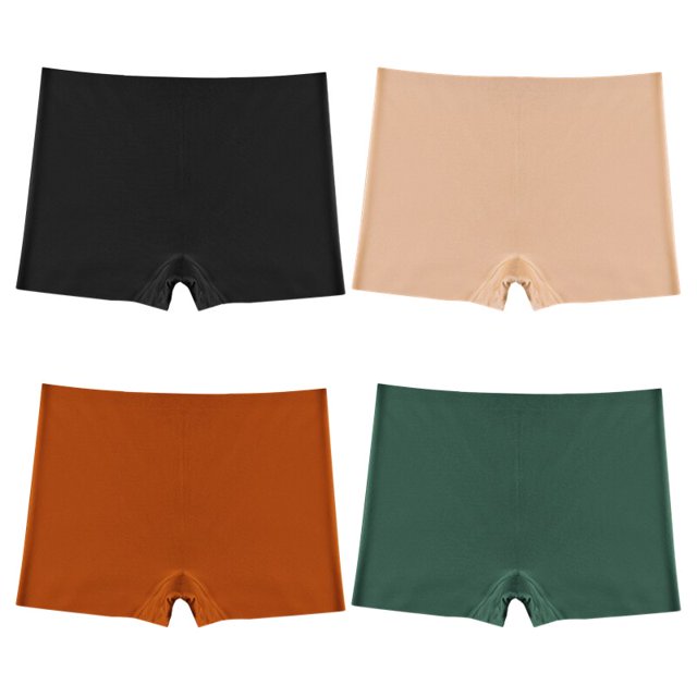 TrowBridge-bóxer sin costuras para mujer, lencería transpirable, cómoda, ropa interior de satén de seda, 4 piezas