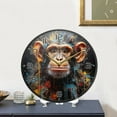 thumbnail image 5 of Colored Painted Monkey Wall Clock Round Silent Non Ticking Battery Operated Accurate Arabic Numerals Design Clocks for Home Kitchen Living Room Bedroom 9.5inch Home Decor, 5 of 6