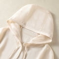 thumbnail image 5 of Zynoxe Womens Cotton Linen Sun Protection Jacket Lightweight Breathable Longe Sleeve Button Down Lounge Flowy Sun Shirt Beige XL, 5 of 8