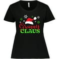 thumbnail image 3 of Inktastic Granny Claus with Christmas Santa Hat and Snowflakes Women's Plus Size T-Shirt, 3 of 5