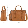 thumbnail image 3 of Montana West Small Tote Bag for Women Top handle handbag Trendy Crossbody Purse, Brown, 3 of 7