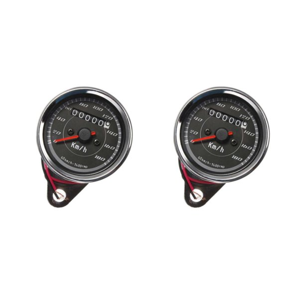 Riwesomey Motorcycle Tachometer KM/h Speedometer Odometer Gauge 12V Light Signal Type1 NO1
