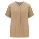 thumbnail image 4 of Tamaño Más Suelto Ajuste Camisetas para las Mujeres con Cuello en V de Manga Corta Suelta Camisa Superior, Poliéster, 4 of 6