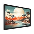 thumbnail image 2 of Designart "Tropical Dreams in Art Deco Sunset II" Landscapes Framed Wall Art Decor - Modern Green Abstract Landscapes Entryway Framed Wall Art, 2 of 6