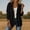 Black, variant on XPMWRP Women's Cotton Blend Casual Blazer Jacket, Notched Lapel Button Down Loose Fit Work Coat with Patch Pockets Brown L