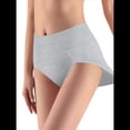 thumbnail image 2 of Ropa Interior Triangular Transpirable de Color Sólido para Mujer, Cintura Alta, Control de Abdomen y Levantamiento de Cadera. Gris L, 2 of 7