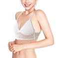 thumbnail image 1 of Gibobby Sujetadores para mujer Ropa interior francesa sin anillo de para mujer, sujetador en forma de U con espalda abierta grande y espalda abierta(Blanco,CH), 1 of 5