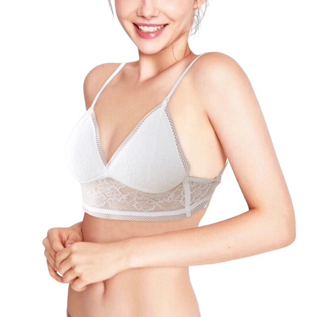 Gibobby Sujetadores para mujer Ropa interior francesa sin anillo de para mujer, sujetador en forma de U con espalda abierta grande y espalda abierta(Blanco,CH)