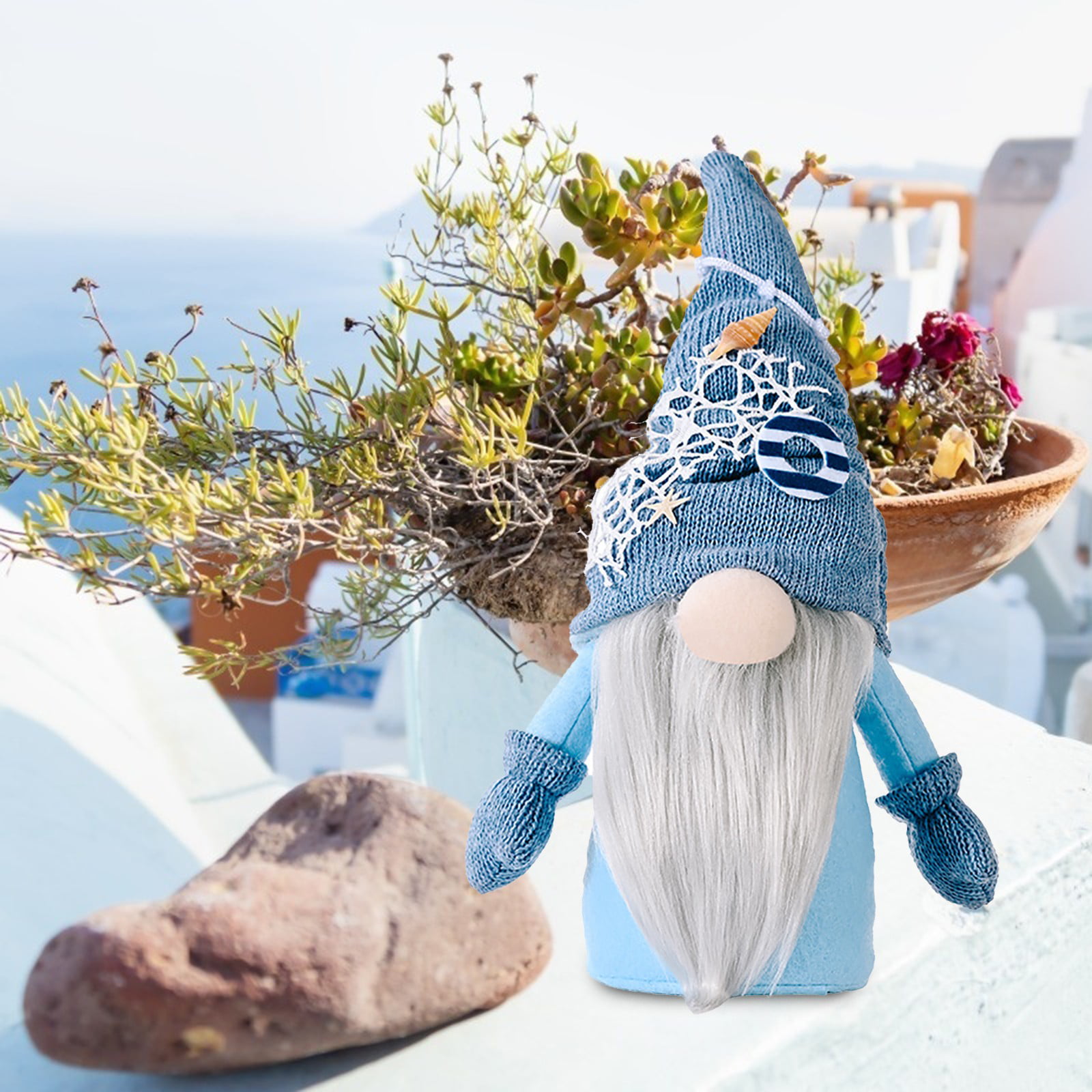 Details about   Ocean Festival Gnome Deep Blue Lucky Ocean Faceless Doll Nautical Gnome Ornament 