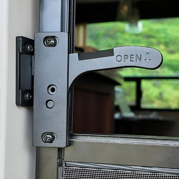 TALENO Aluminum RV Screen Door Latch Handle Replacement Kit (Right Hand) Metal Camper Travel Trailer Motorhome Entry Parts for Passenger Side