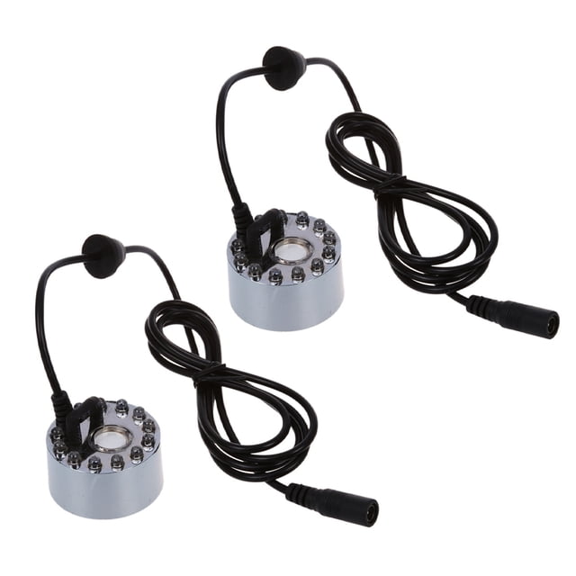 2X Ultrasonic Mist Maker Fogger Water Fountain Pond 12 LED,2 x Mist maker 2 x User manual,Multicolor