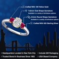 thumbnail image 2 of Gem Stone King 925 Silver and 10K Yellow Gold DEF Lab Grown Diamond and Red Created Ruby Engagement Ring for Women | 1.20 Cttw | Oval 7X5MM | Gemstone April Birthstone | Size 8, 2 of 6