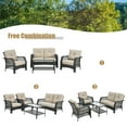 thumbnail image 4 of Gymax 4PCS Cushioned Patio Conversation Set Outdoor Rattan Furniture Set, 4 of 7