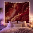thumbnail image 2 of Abstract Marbled Stone Art with Gold Veins on Deep Red, Majestic Maximalist for Art Enthusiasts, Home Decor Wall Art, Holiday Gift, Tapestry Wall Hanging for Living Room and Bedroom, 2 of 7
