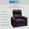 thumbnail image 4 of Seatcraft Julius, Big & Tall, Home Theater Seating, Living Room, 400 lbs Capacity, Italian Leather, Power Recline, Powered Headrest, USB Charging, Cupholders, Arm Storage, Row of 2, Brown, 4 of 9