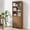 Style 1-Walnut, variant on 71" Tall Arched Bookcase with Storage, Mid-Century Modern 5-Tier Bookshelf with 2 Doors, Display Storage Cabinet for Living Room, Home Office, Walnut