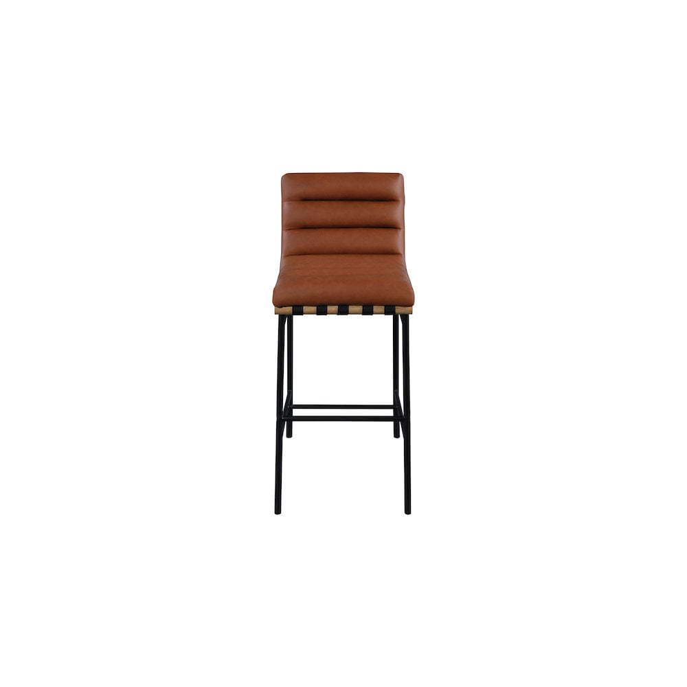 Meridian Furniture Burke Cognac Vegan Leather Bar Stool