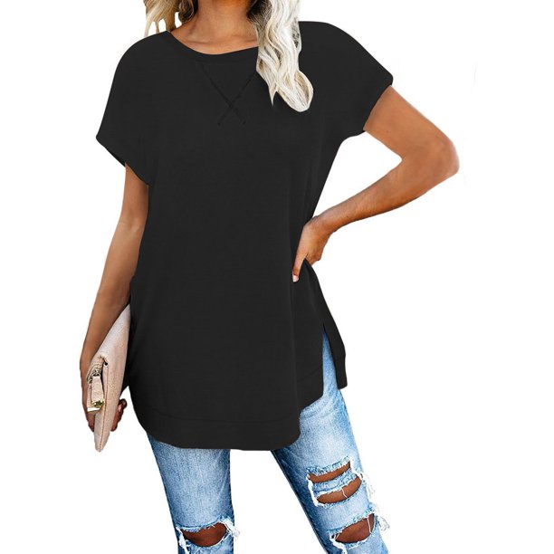 round neck short sleeve top
