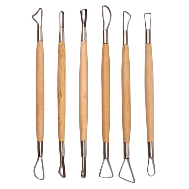 Injueey 6 unids/set cinta de extremo doble cerámica arcilla tallado modelado tallado escultura artesanía cerámica Kit de herramientas nuevo Suministros de cerámica y alfarería Injueey TO0678-00B