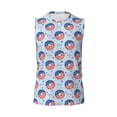 thumbnail image 6 of Lsque Donut with the USA Fag Print Men's Cotton Blend Sleeveless Muscle Shirts (S-3XL)- Moisture Wicking, Odor Protection, UPF 30+,Large, 6 of 8