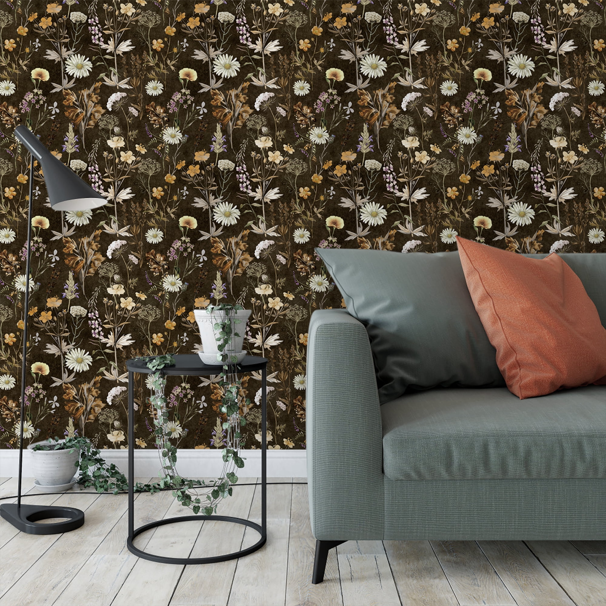 UMIGGEE Floral Boho Retro Peel and Stick Wallpaper 17.3-in x 393-in Multi-color Removable Wallpaper Self Adhesive Wallpaper for Cabinets Home Decoration Wall Covering Old Furniture Renovation