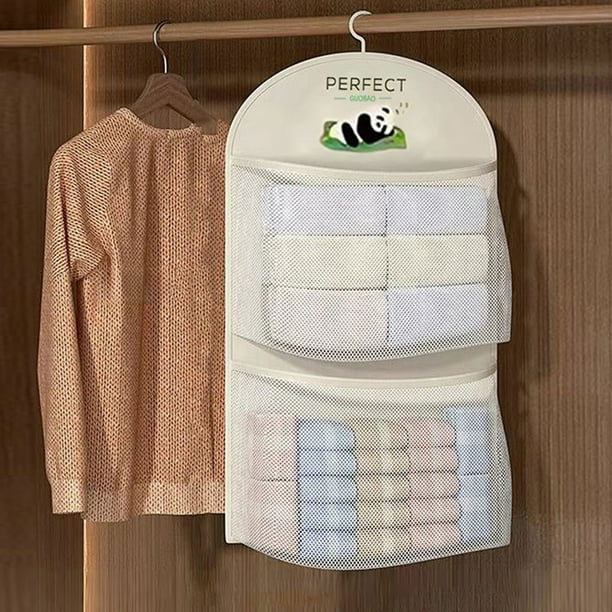 Bolsa organizadora de malla para colgar ropa | Organizador de ropa ligero de poliéster para puerta o pared | Soporte transpirable para guardar ropa, ideal para guardarropa, dormitorio y debajo de la