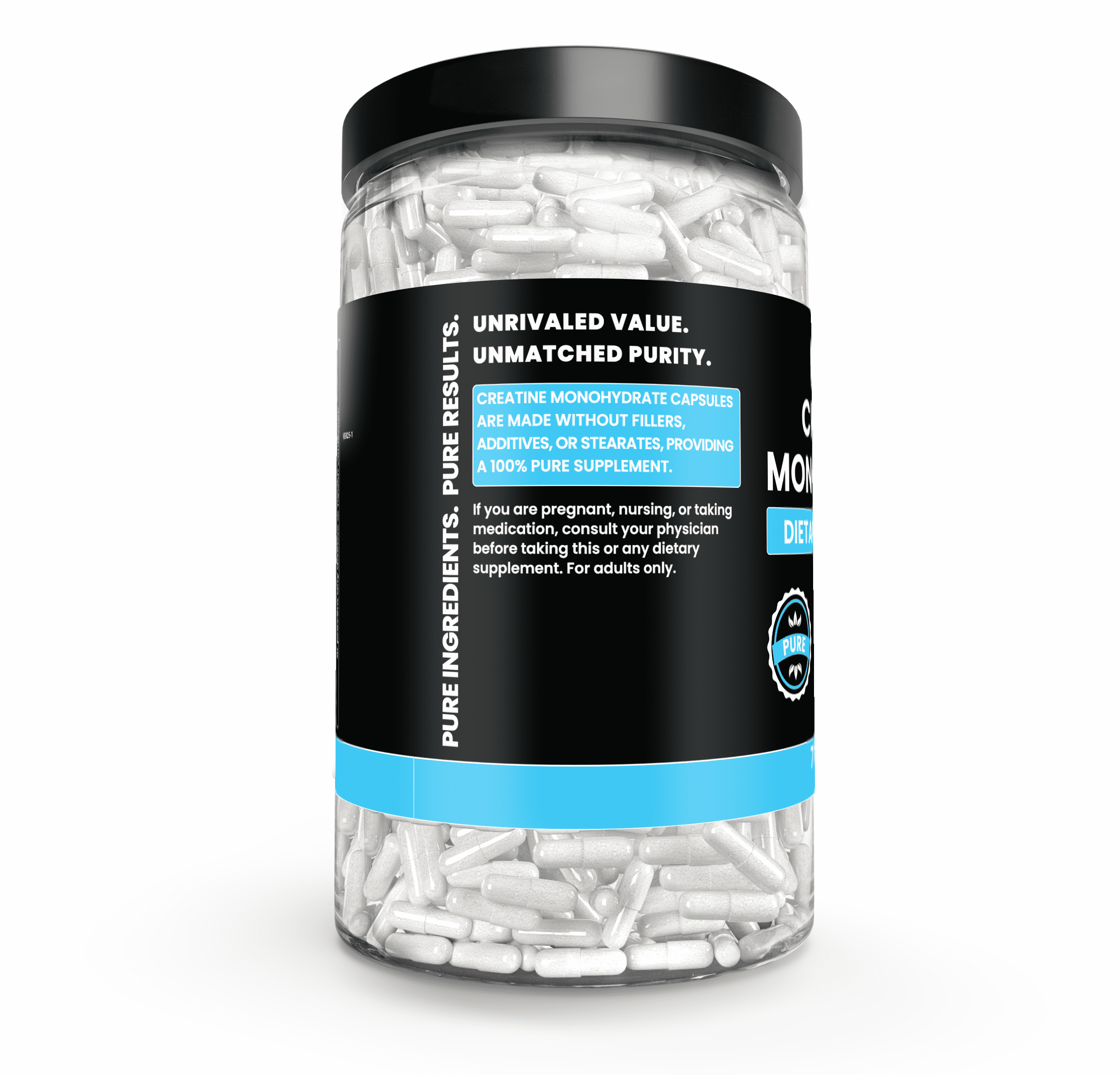 Pure Original Ingredients Creatine Monohydrate 730 Capsules No Magnesium Or Rice Fillers, Always Pure, Lab Verified