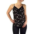 thumbnail image 4 of Blossoms Print Laced Neck line Spaghetti Strap Blouse Top Shirt, 4 of 4