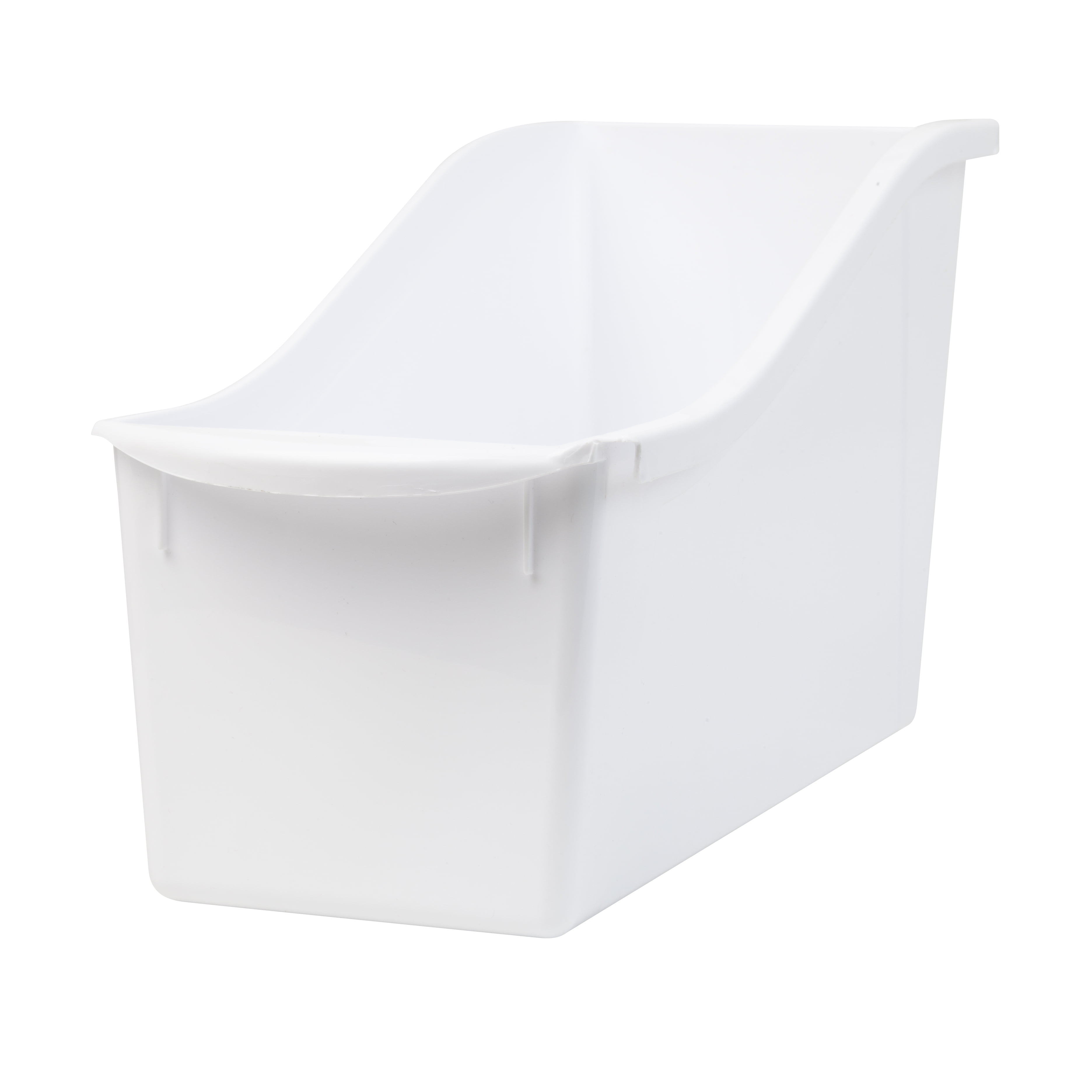 Pen+Gear Plastic Desktop Book Organizer Bin, Arctic White, 6-Pack