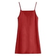thumbnail image 4 of Bbyeadc Linen Dresses for Women Summer Cami Lounge Slip Sundress Sleeveless V Neck House Casual Mini Dresses,Red (S), 4 of 7