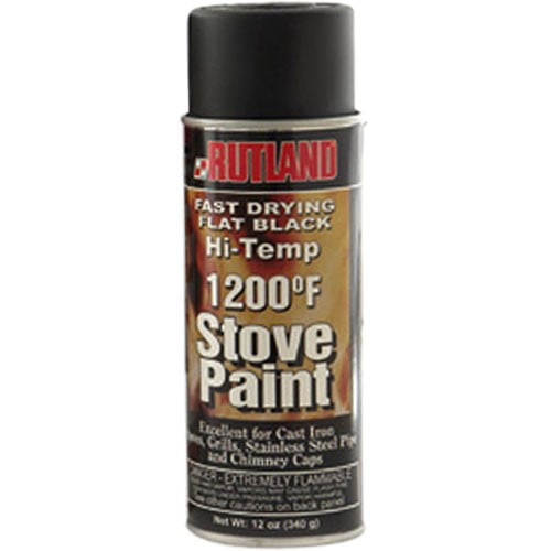 Rutland 1200Degree F MultiUse HiTemp Flat Paint Spray Can, 12 Fluid