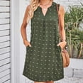 thumbnail image 4 of IROINNID Knee-Length Dress For Women Solid Color Fashion ed Comfortable Pocket Comfortable Dress Sleeveless V-Neck Sundress, 4 of 5