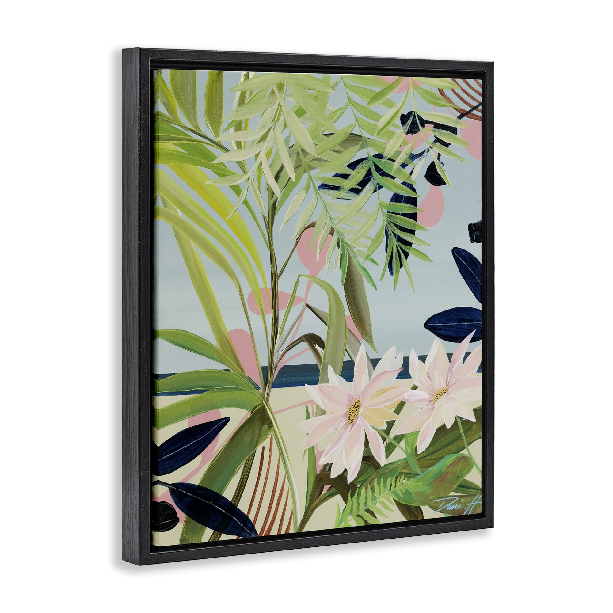 Stupell Industries Discovery of Lush Plants Black Framed Floater Canvas Wall Art, design by Dani Heyward