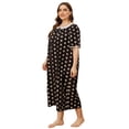 thumbnail image 5 of Womens Nightgowns Sleepwear Soft Pajama Dress Nightshirts Plus Size Summer Short Sleeve Comfy Nightshirt Casual Floral Nightdress Round Neck Lace Trim Sleepshirt, 5 of 9