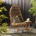 thumbnail image 2 of Cortina Outdoor Wicker Basket Chair with Cushion, Beige and Light Brown, 2 of 9