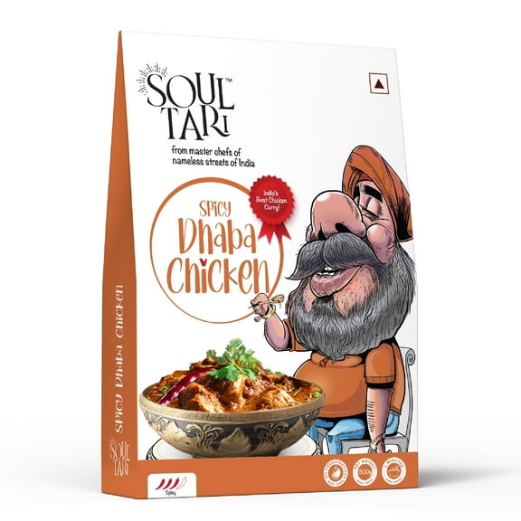 Soul Tari Ready to Eat Spicy Dhaba Chicken 300g | Succulent chunks of boneless chicken in a Spicy Dhaba style curry bursting with flavour | Sufficent for two | Just heat and eat